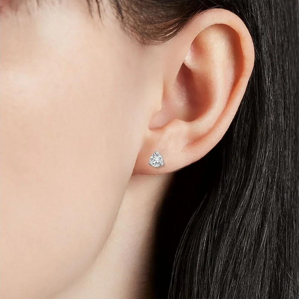 Certified 1ct. t.w. Diamond Three-prong Brilliant Cut Stud Earrings - Picture 7 of 16